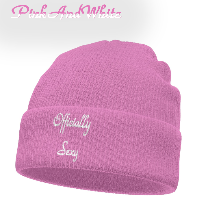 English Officially Sexy Solid Color Collection Pink e778bc Knitted Hat