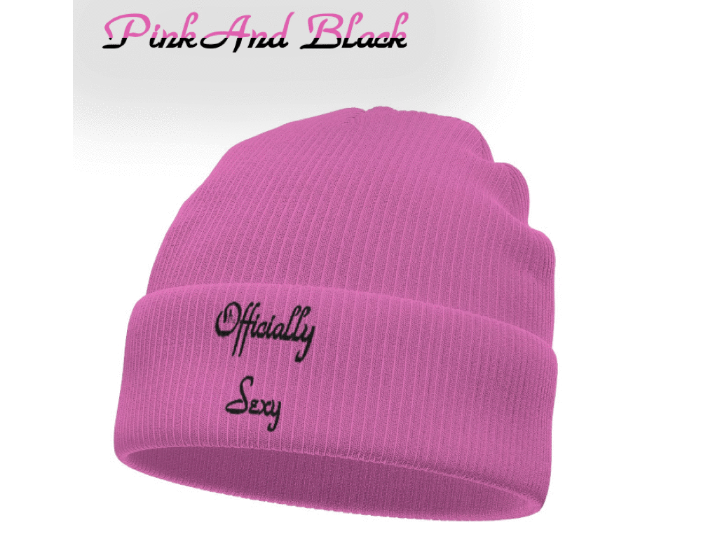 English Officially Sexy Solid Color Collection Pink e778bc Knitted Hat