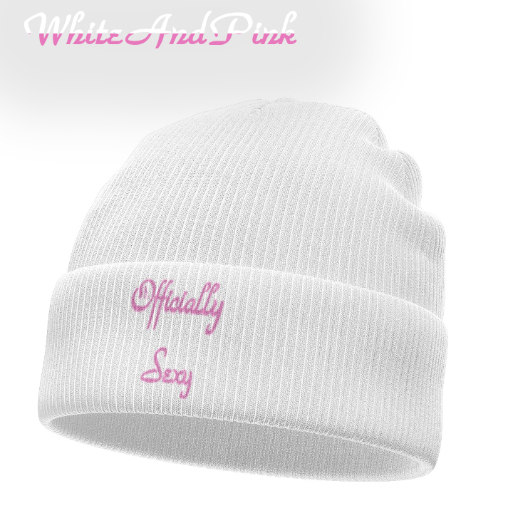 English Officially Sexy Solid Color Collection Pink e778bc Knitted Hat