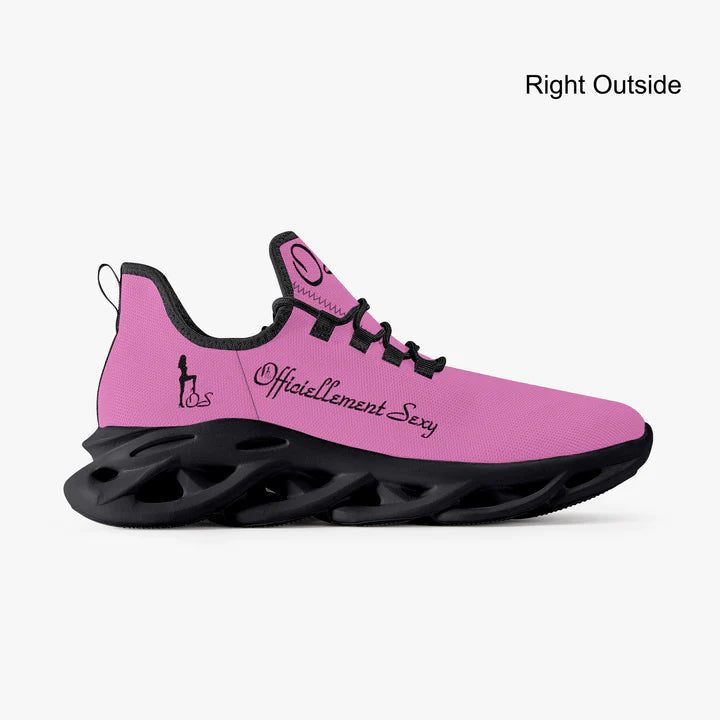 French Officiellement Sexy Solid Color Collection Bounce Mesh Knit Sneakers -Pink e778bc