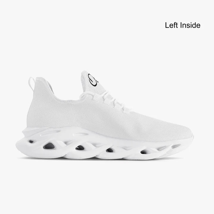 French Officiellement Sexy Solid Color Collection Bounce Mesh Knit Sneakers - White And Black