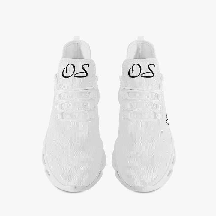 French Officiellement Sexy Solid Color Collection Bounce Mesh Knit Sneakers - White And Black