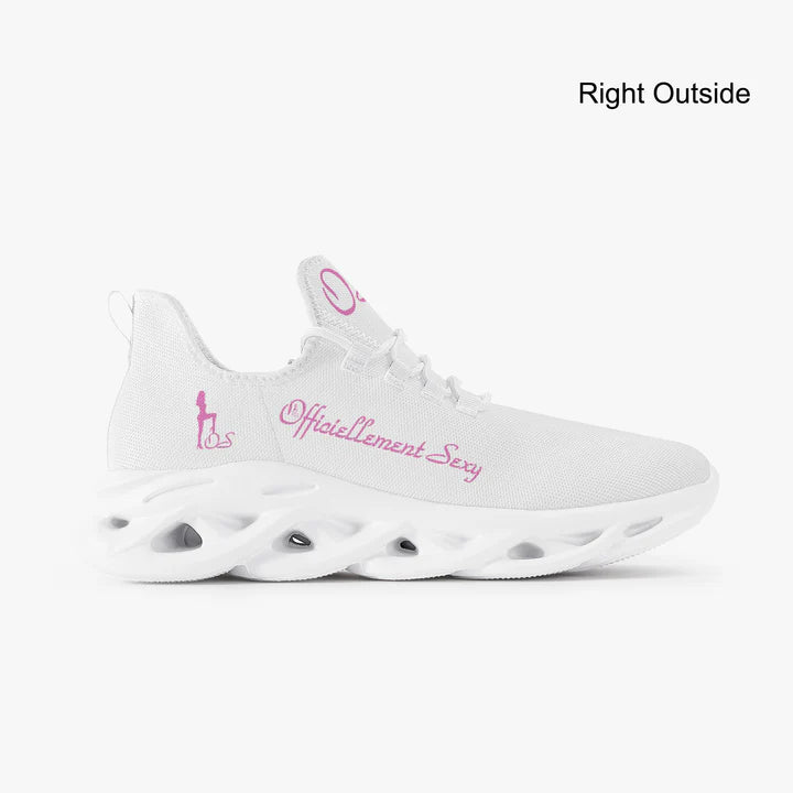 French Officiellement Sexy Solid Color Collection Bounce Mesh Knit Sneakers -Pink e778bc