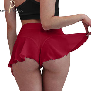Sexy Solid Color Mini Fitness Veil Gym Skirt