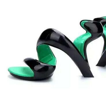Amazing Bottomless Spiral Snake Design High Heel Sandals