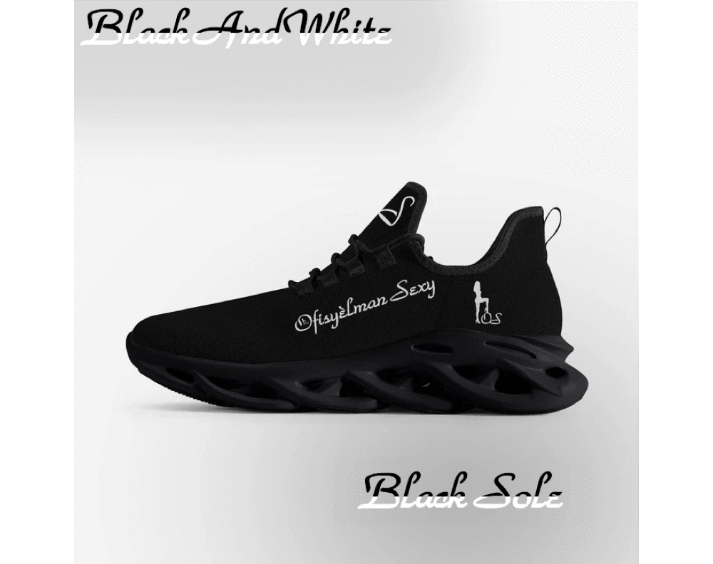 Haitian Ofisyèlman Sexy Solid Color Collection Bounce Mesh Knit Sneakers - Black And White