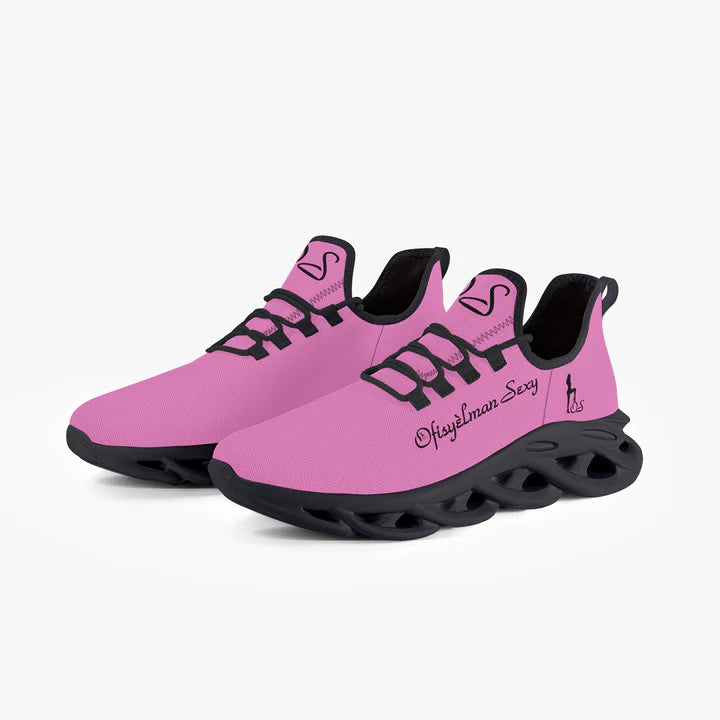 Haitian Ofisyèlman Sexy Solid Color Collection Bounce Mesh Knit Sneakers - Pink e778bc