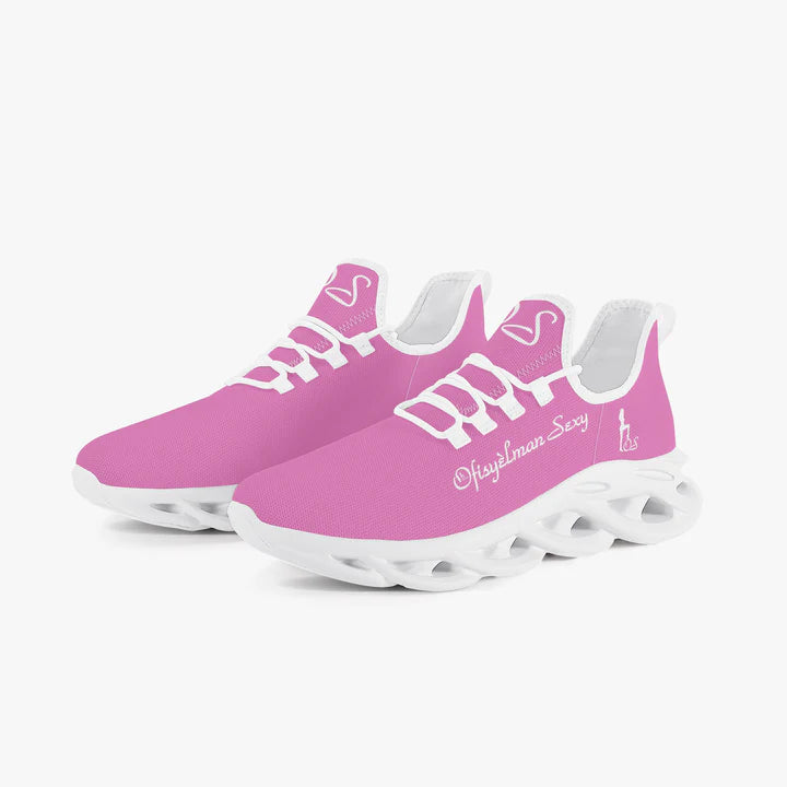 Haitian Ofisyèlman Sexy Solid Color Collection Bounce Mesh Knit Sneakers - Pink e778bc
