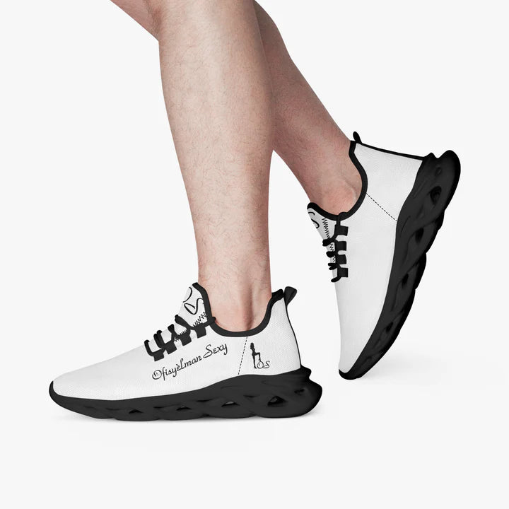Haitian Ofisyelman Sexy Solid Color Collection Bounce Mesh Knit Sneakers - White And Black