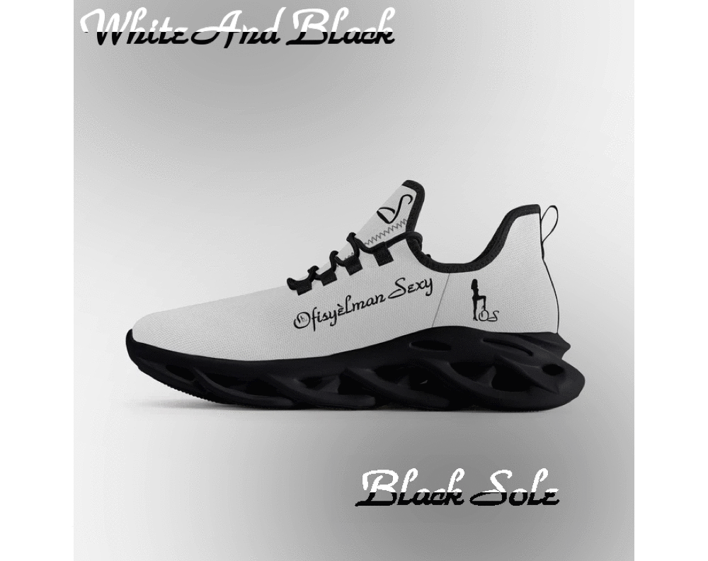 Haitian Ofisyelman Sexy Solid Color Collection Bounce Mesh Knit Sneakers - White And Black