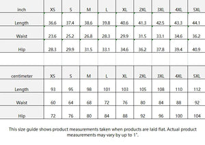 High Waist Leggings Size Chart