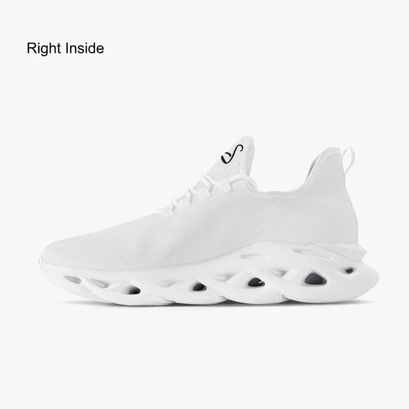 Italian Officialmente Sexy Solid Color Collection Bounce Mesh Knit Sneakers - White