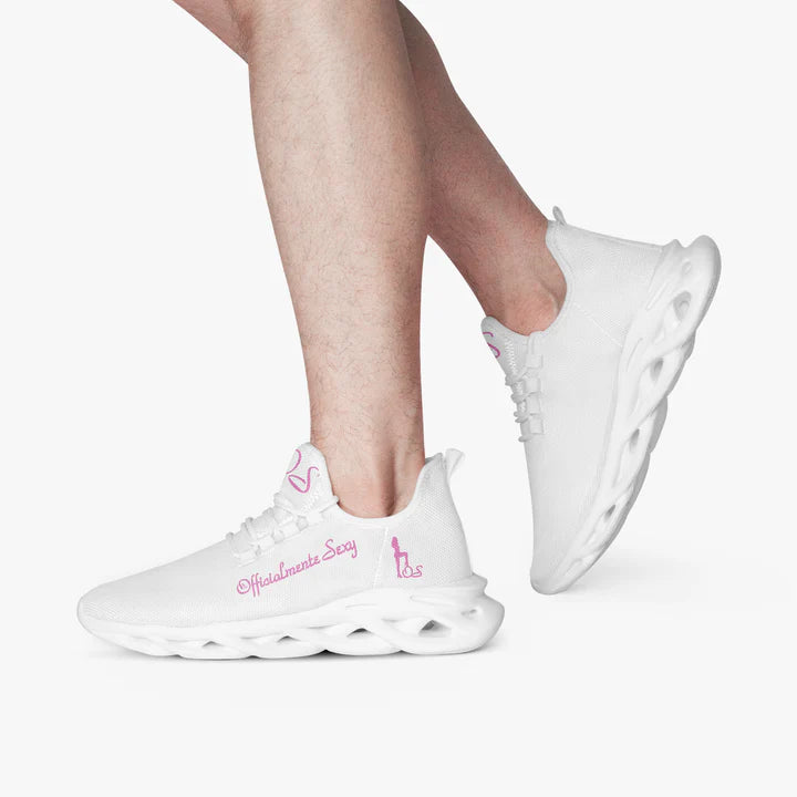 Italian Officialmente Sexy Solid Color Collection Bounce Mesh Knit Sneakers - Pink e778bc