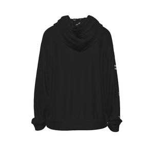Officially Sexy Halloween Collection Black and Orange Bat Women's Black Casual Hoodie #1 (English) 3