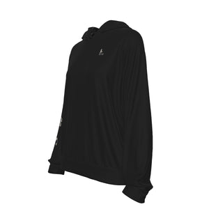 Officially Sexy Halloween Collection Black and Orange Bat Women's Black Casual Hoodie #1 (English) 4