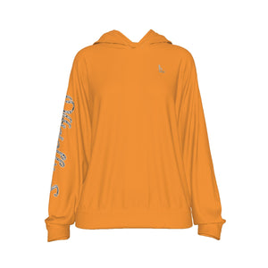 Officially Sexy Halloween Collection Black and Orange Bats Women's Orange Casual Hoodie #1 (English) 1