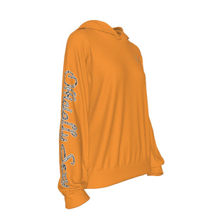 Officially Sexy Halloween Collection Black and Orange Bats Women's Orange Casual Hoodie #1 (English) 2