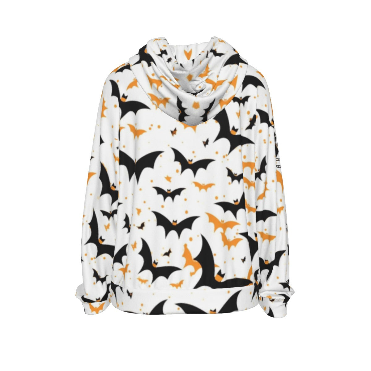 Officially Sexy Halloween Collection Black and Orange Bats Women's White Casual Hoodie #3 (English) 3