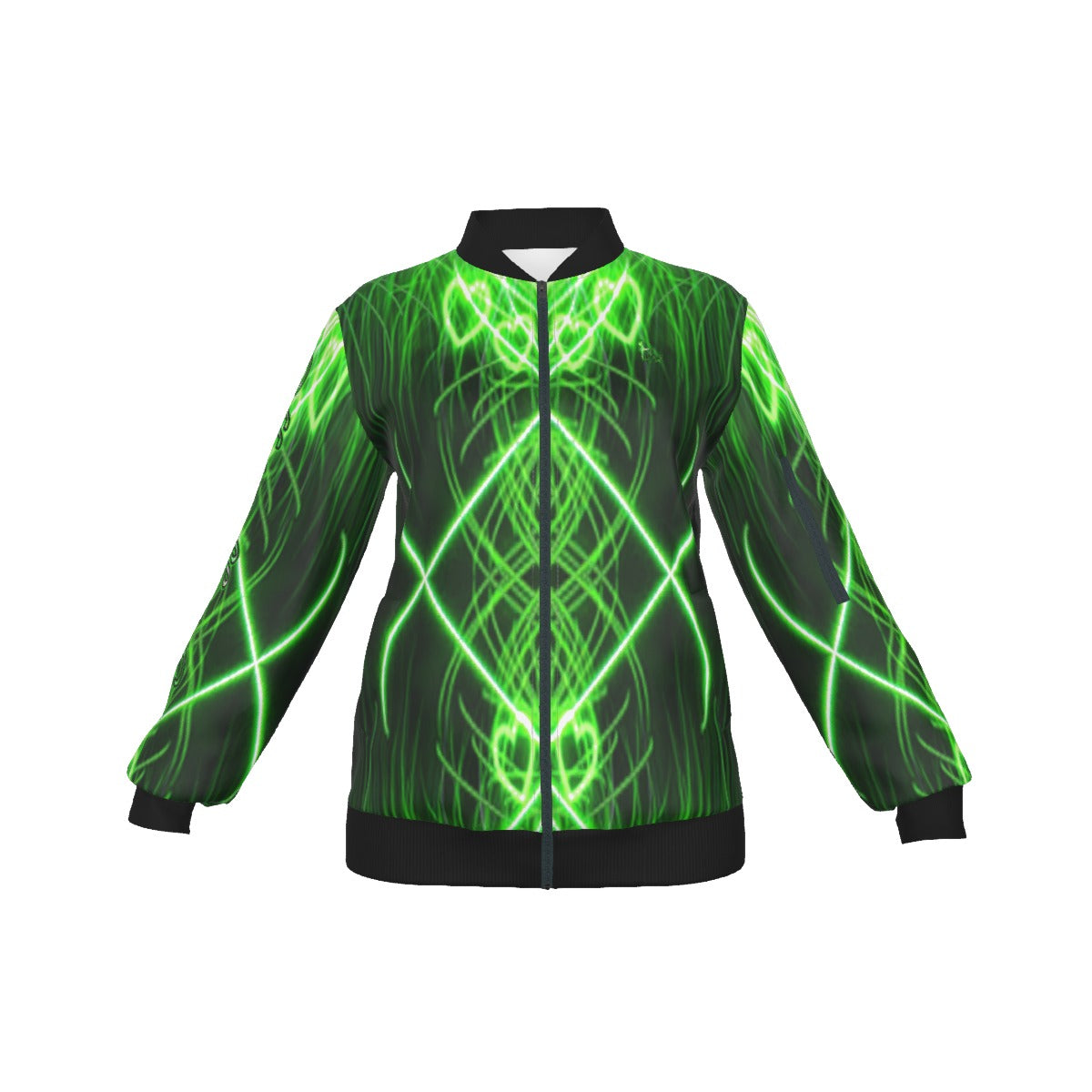 Officially Sexy Neon Green Laser Hearts Collection Women's Jacket (English) #1 1