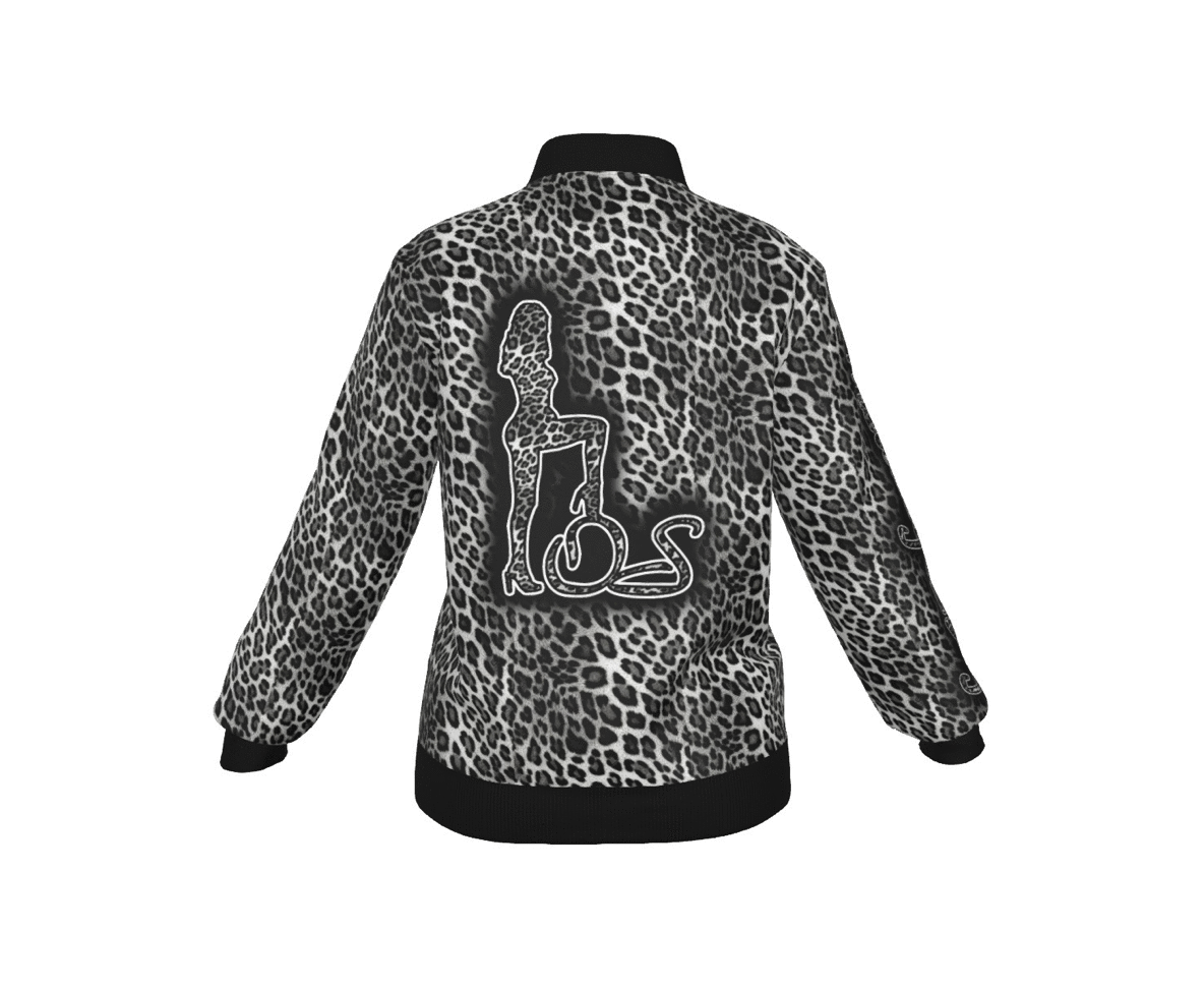 Officially Sexy Snow Leopard Collection Women's AOP Jacket Small Print Logo On Back (English) 4 