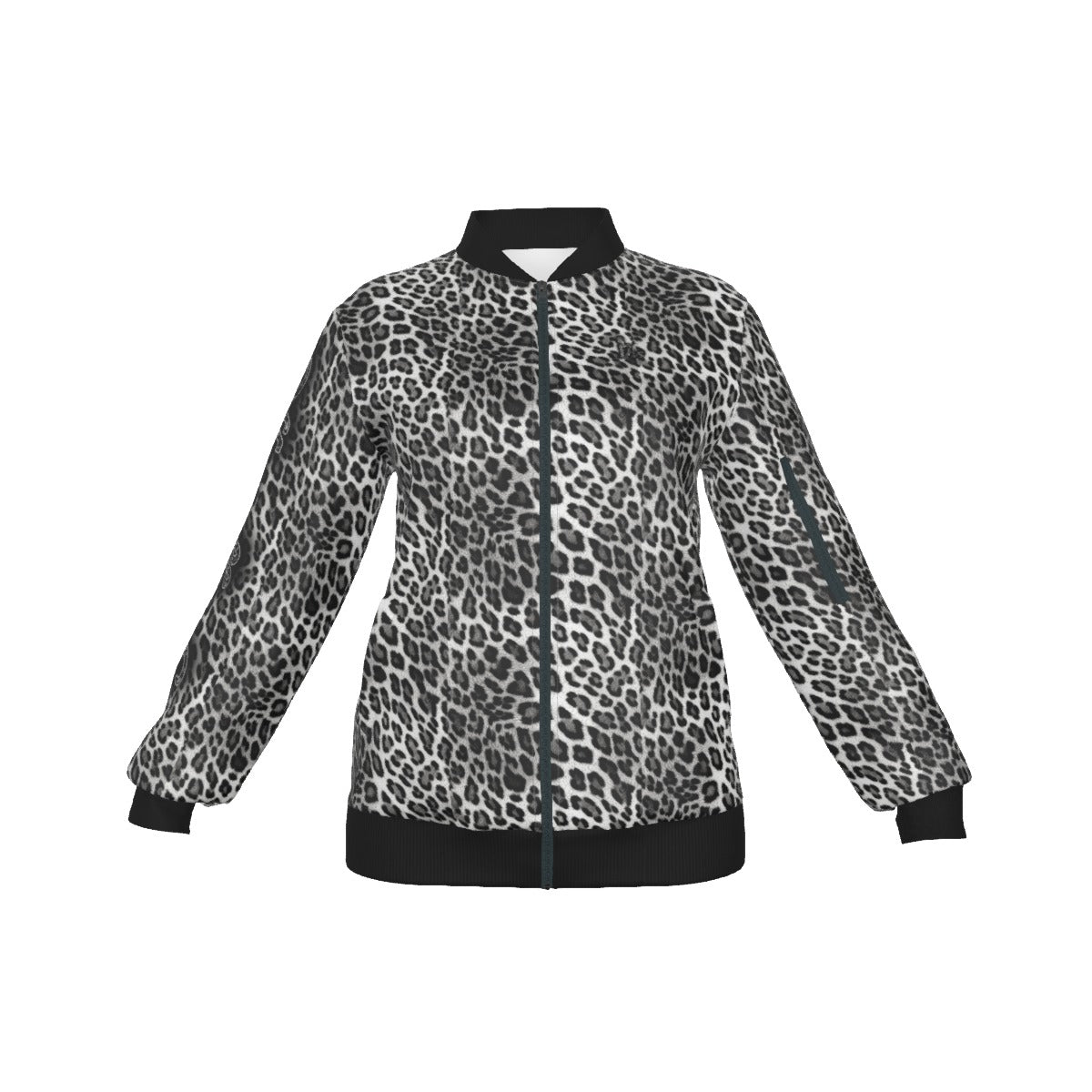 Officially Sexy Snow Leopard Collection Women's AOP Jacket Small Print Logo On Back (English) 4 1