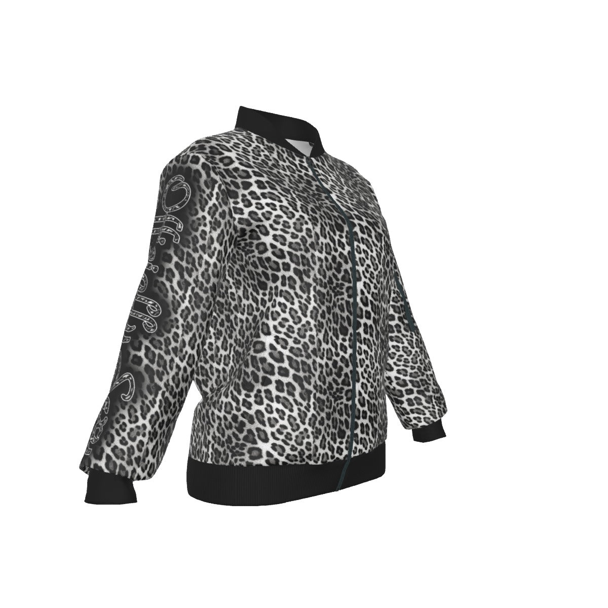 Officially Sexy Snow Leopard Collection Women's AOP Jacket Small Print Logo On Back (English) 4 2
