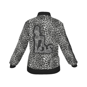Officially Sexy Snow Leopard Collection Women's AOP Jacket Small Print Logo On Back (English) 4 3