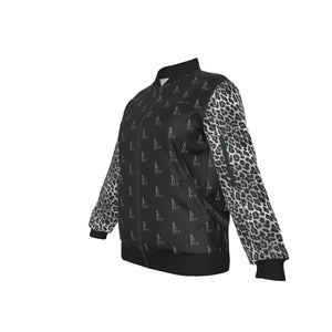 Officially Sexy Snow Leopard Collection Women's Black Girl on OS Logo All Over Jacket Small Print Sleeves (English) 6 4