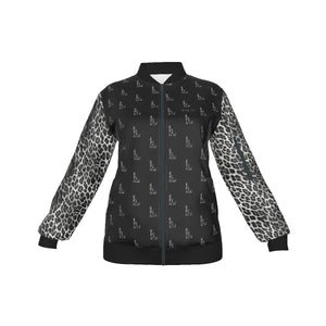 Officially Sexy Snow Leopard Collection Women's Black Girl on OS Logo All Over  Jacket With Small Print Sleeves And Large Logo on Back (English) #8 1