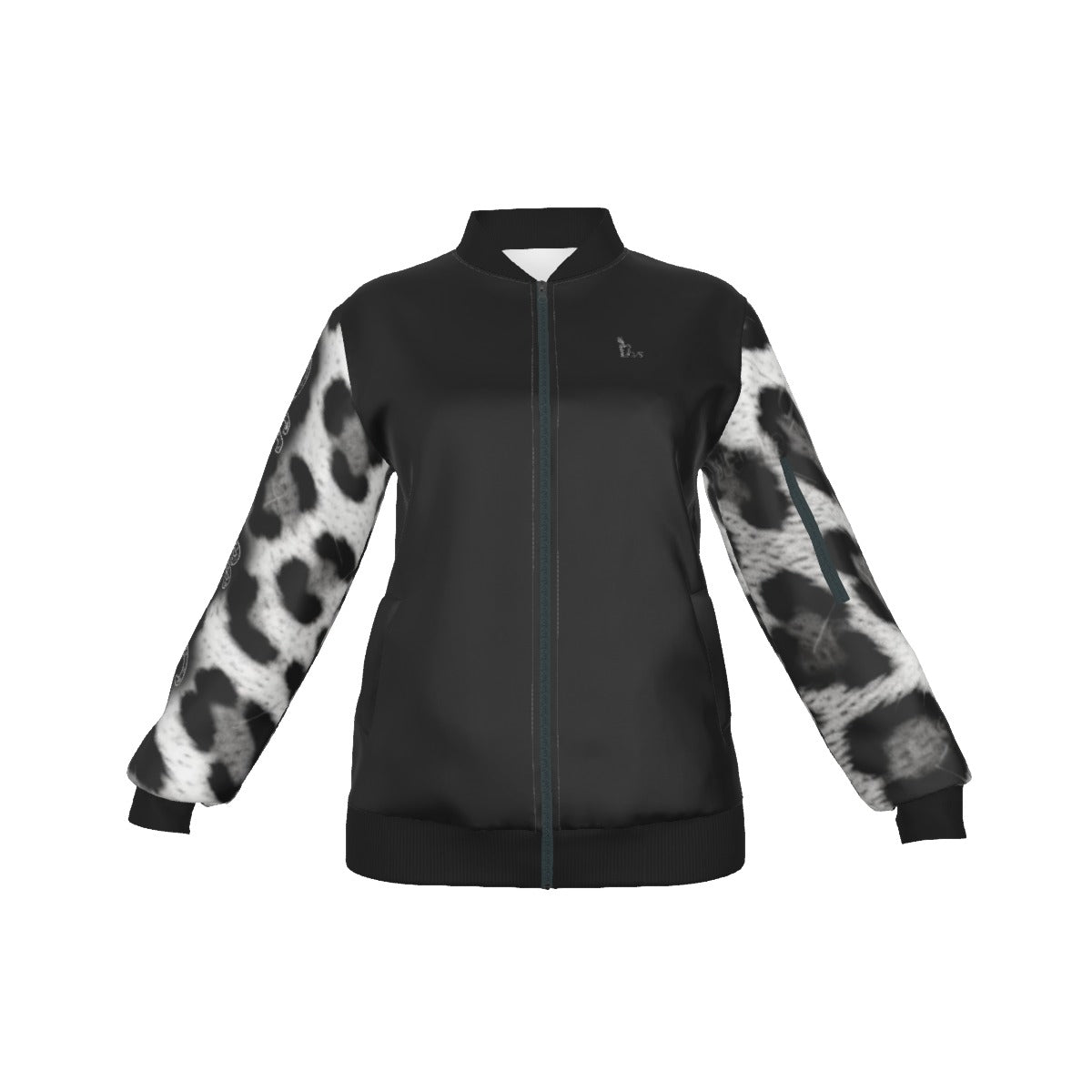 Officially Sexy Snow Leopard Collection Women's Black Jacket Large Print Logo On Back (English) 2 1