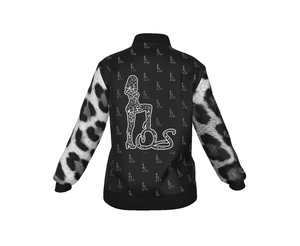 Officially Sexy Snow Leopard Collection Women's Girl on OS Logo All Over Jacket With Large Print Sleeves And Large Logo On The Back (English) #7
