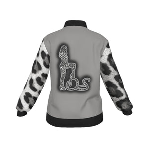 Officially Sexy Snow Leopard Collection Women's Grey Jacket Large Print Logo On Back (English) 2 3