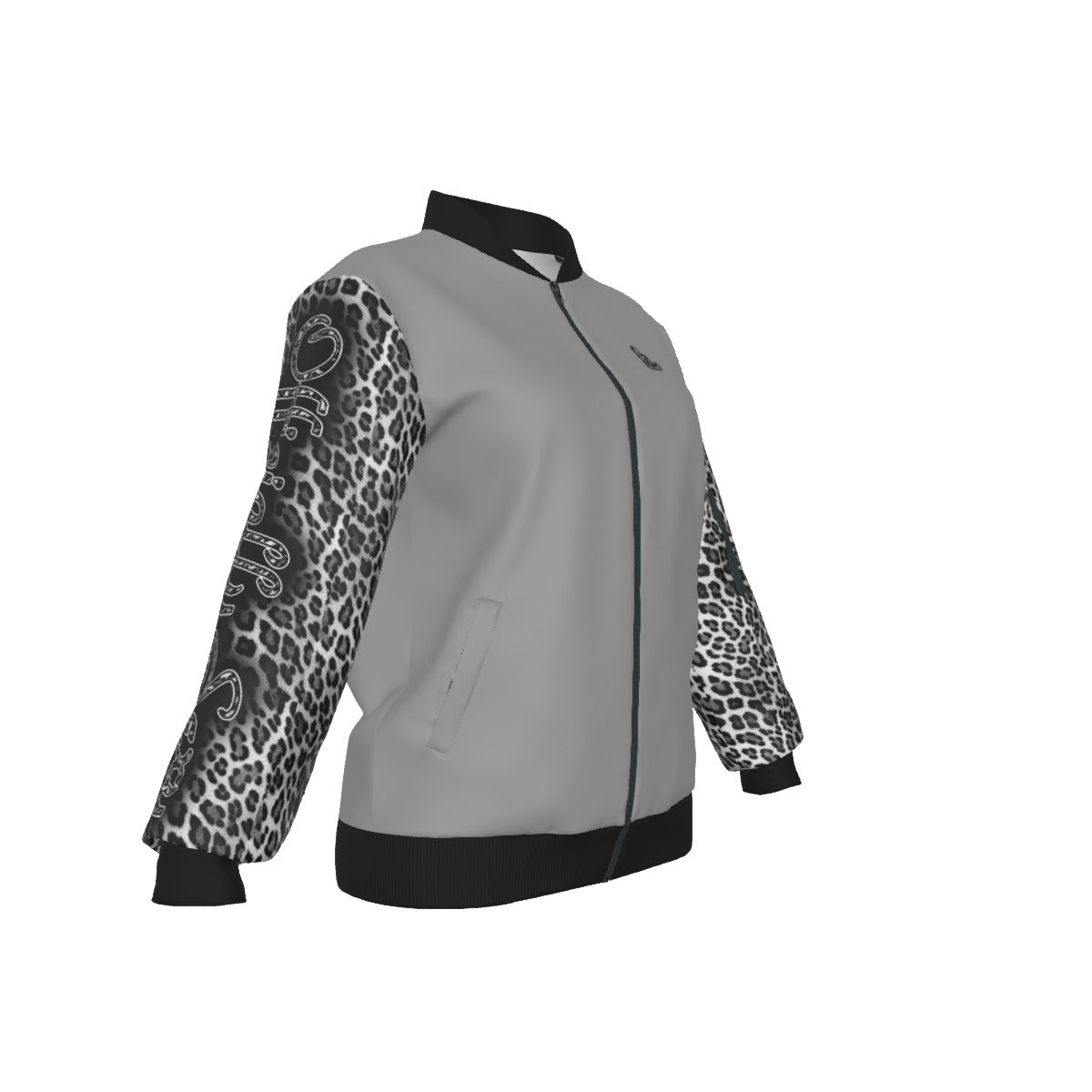 Officially Sexy Snow Leopard Collection Women's Grey Jacket Small Print Logo On Back (English) 4 2