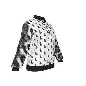 Officially Sexy Snow Leopard Collection Women's White Girl OS Logo All OverJacket With Large Print Sleeves And Logo On Back (English) #7 2
