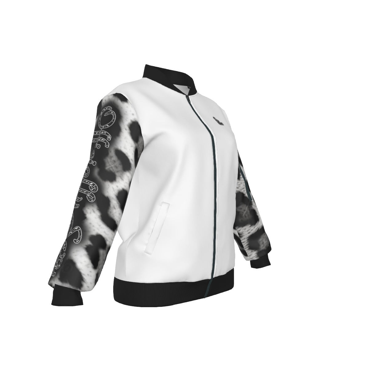 Officially Sexy Snow Leopard Collection Women's White Jacket Large Print Logo On Back (English) 2 2