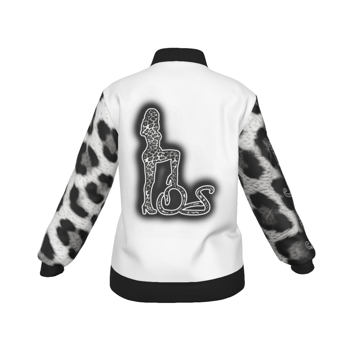 Officially Sexy Snow Leopard Collection Women's White Jacket Large Print Logo On Back (English) 2 3