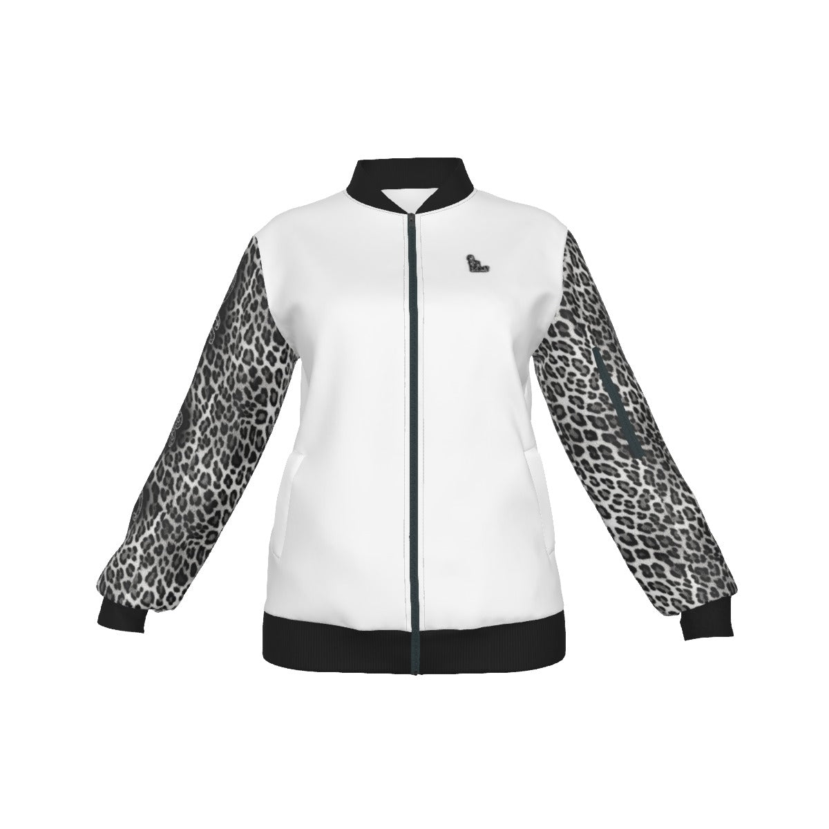 Officially Sexy Snow Leopard Collection Women's White Jacket Small Print Logo On Back (English) 4 1