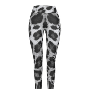 Officially Sexy Snow Leopard Print Collection Women's AOP High Waist Leggings #2 (English) 1
