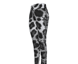 All Colors Officially Sexy Snow Leopard Print Collection Women's AOP High Waist Leggings #2 (English) 
