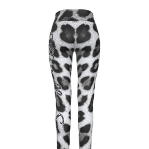 Officially Sexy Snow Leopard Print Collection Women's AOP High Waist Leggings #2 (English) 3