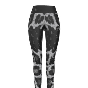 Officially Sexy Snow Leopard Print Collection Women's Black High Waist Thigh High Booty Popper Leggings #2 No OS (English) 1