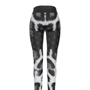 Officially Sexy Snow Leopard Print Collection Women's Black High Waist Thigh High Booty Popper Leggings #2 No OS (English) 3