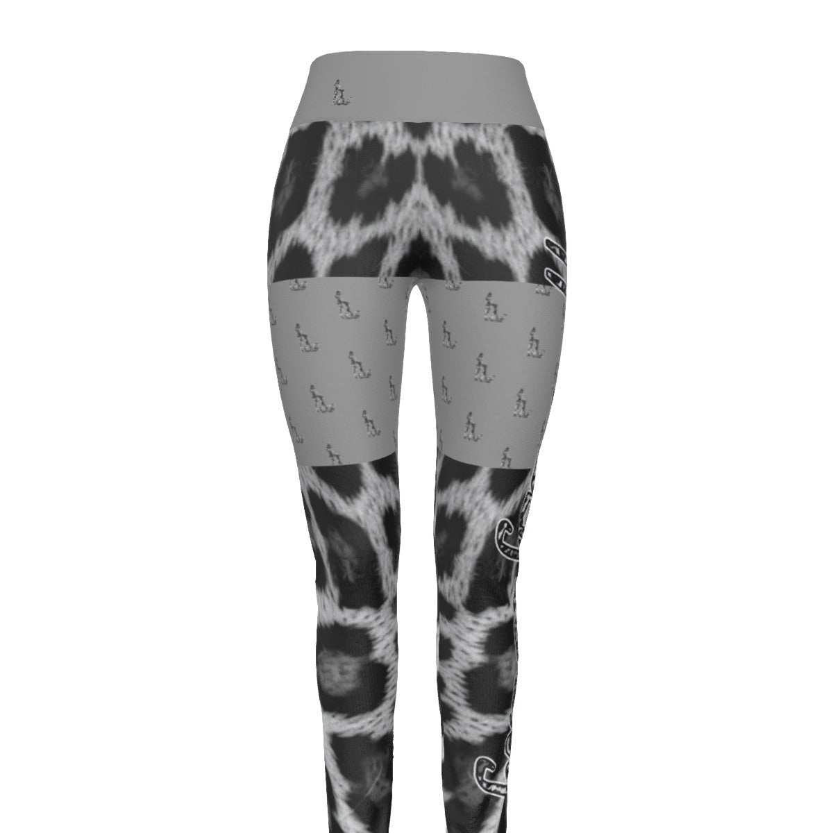 Officially Sexy Snow Leopard Print Collection Women's Grey High Waist Thigh High Booty Popper Leggings #2 No OS (English) 1