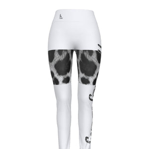 Officially Sexy Snow Leopard Print Collection Women's White High Waist Booty Popper Leggings 2 #2 (English) 1