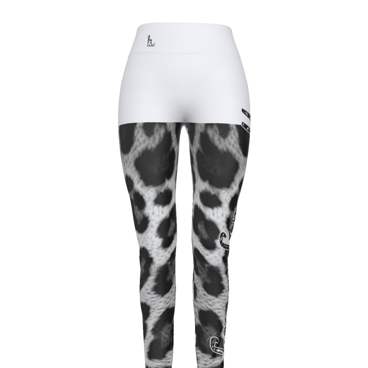 Officially Sexy Snow Leopard Print Collection Women's White High Waist Booty Popper Leggings #2 (English) 1 