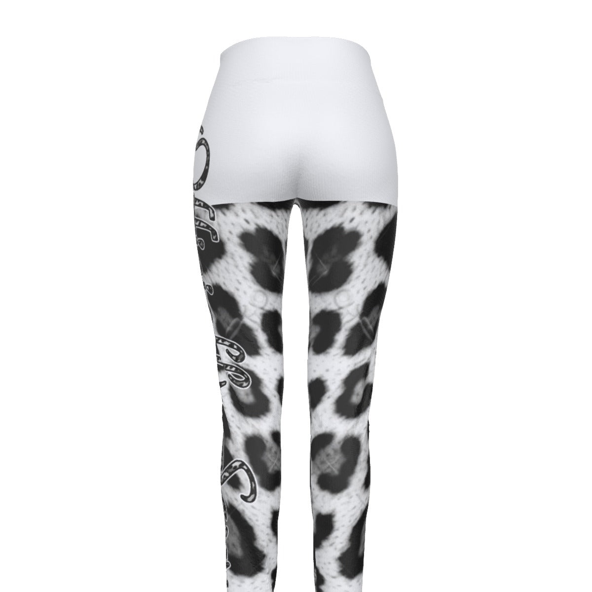 Officially Sexy Snow Leopard Print Collection Women's White High Waist Booty Popper Leggings #2 (English) 3