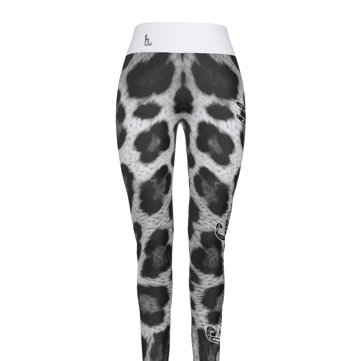 Officially Sexy Snow Leopard Print Collection Women's White High Waist Leggings #2 (English) 1