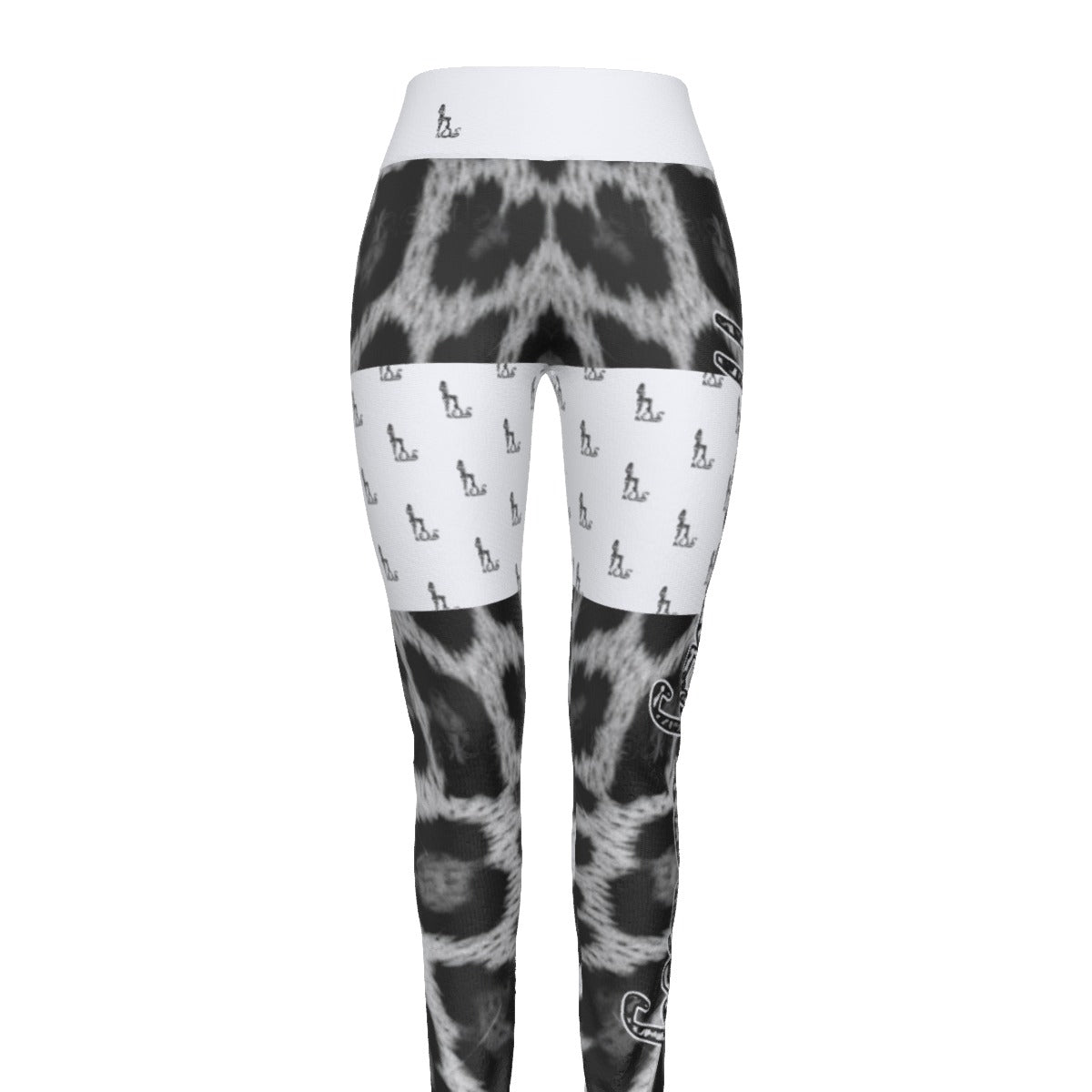 Officially Sexy Snow Leopard Print Collection Women's White High Waist Thigh High Booty Popper Leggings #2 No OS (English) 1