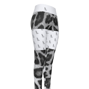 Officially Sexy Snow Leopard Print Collection Women's White High Waist Thigh High Booty Popper Leggings #2 No OS (English) 2