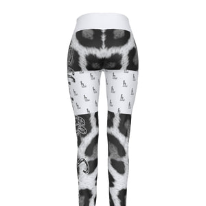 Officially Sexy Snow Leopard Print Collection Women's White High Waist Thigh High Booty Popper Leggings #2 No OS (English) 3